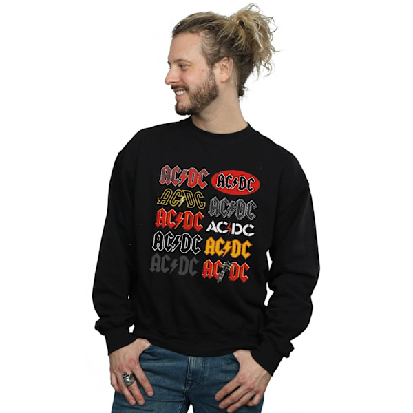 AC/DC Herr Multi Logos Sweatshirt 4XL Svart Black 4XL