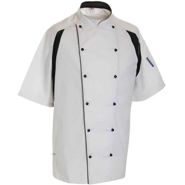 Le Chef Unisex Adult Executive Contrast Detail Short-Sleeved Ch White/Black M