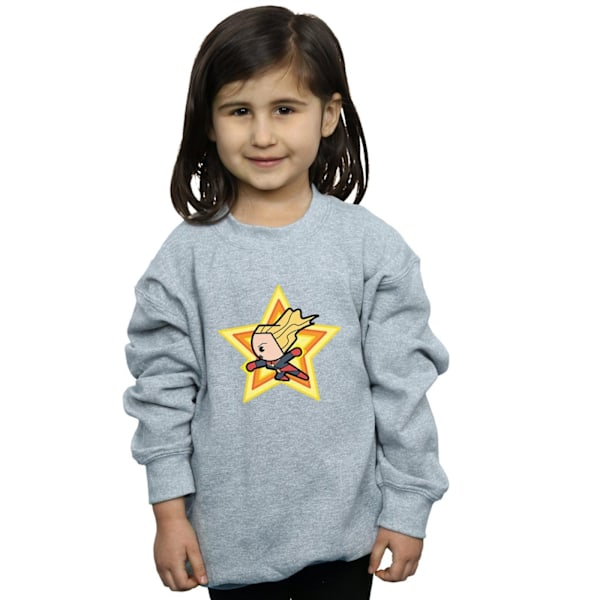 Captain Marvel Girls Kawaii Sweatshirt 9-11 år Sportgrå Sports Grey 9-11 Years