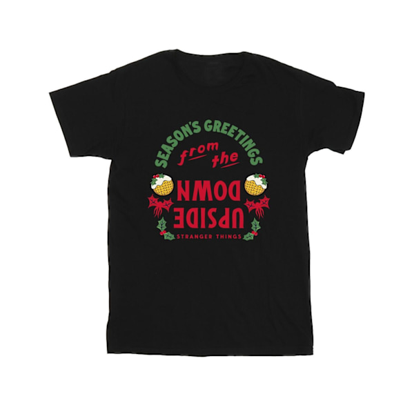 Netflix Stranger Things Upside Down Seasons Greetings T-shirt för män Black XXL