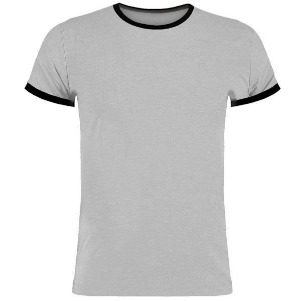 Kustom Kit Herr Ringer Fashion T-Shirt XS Svart/Ljusgrå Marl Black/Light Grey Marl XS