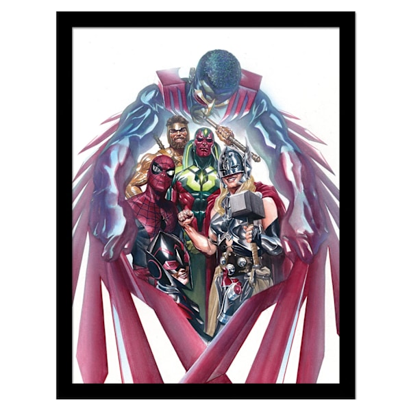 Spider-Man Group Shot Inramad Poster 40cm x 30cm Vit/Röd White/Red 40cm x 30cm
