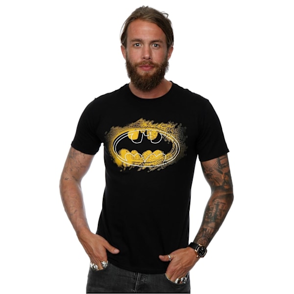 Batman Spray Logo Bomull T-shirt XXL Svart Black XXL