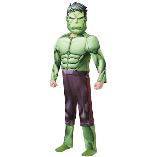 Hulk Barn/Barn Deluxe Muskler Kostym 5-6 År Grön/Lila Green/Purple 5-6 Years