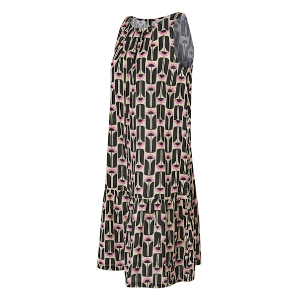 Regatta Dam/Kvinna Orla Kiely Sommar Långblommig Ärmlös Klänning Black 10 UK