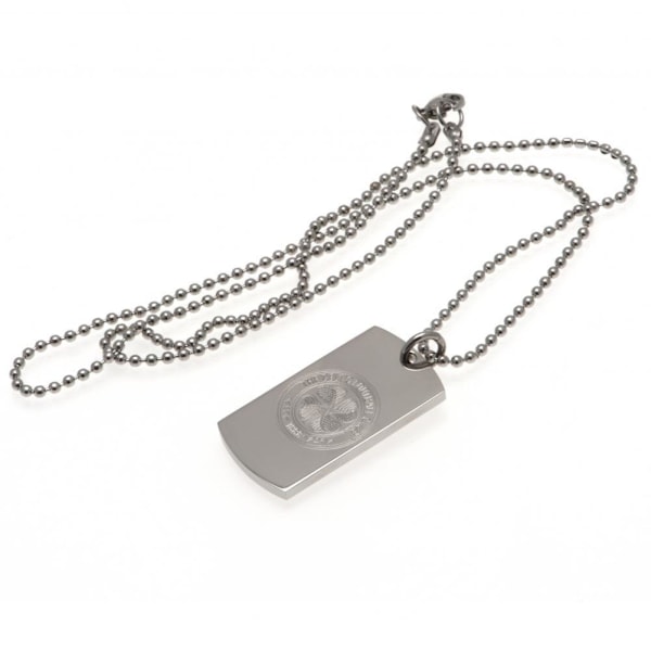 Celtic FC Graverad Hundbricka Och Kedja En Storlek Silver Silver One Size