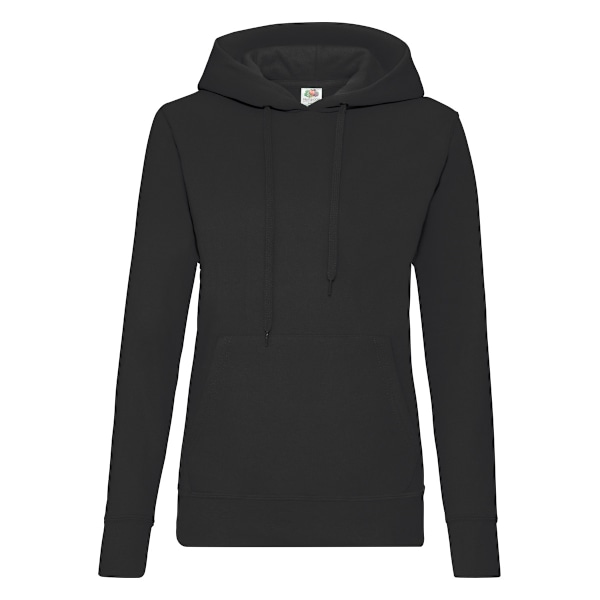 Fruit of the Loom Dam/Damer Classic 80/20 Lady Fit Hoodie X Black XXL