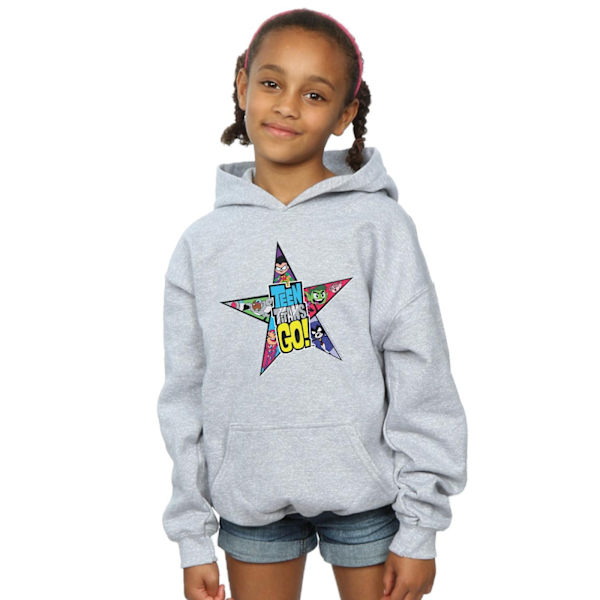 DC Comics Girls Teen Titans Go Star Logo Hoodie 12-13 år Spo Sports Grey 12-13 Years