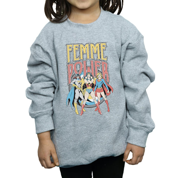 DC Comics Girls Wonder Woman Femme Power Sweatshirt 9-11 år Sports Grey 9-11 Years