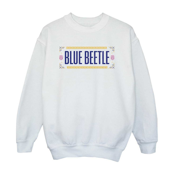 Blue Beetle Herr Mönstrad Logotyp Tröja M Vit White M
