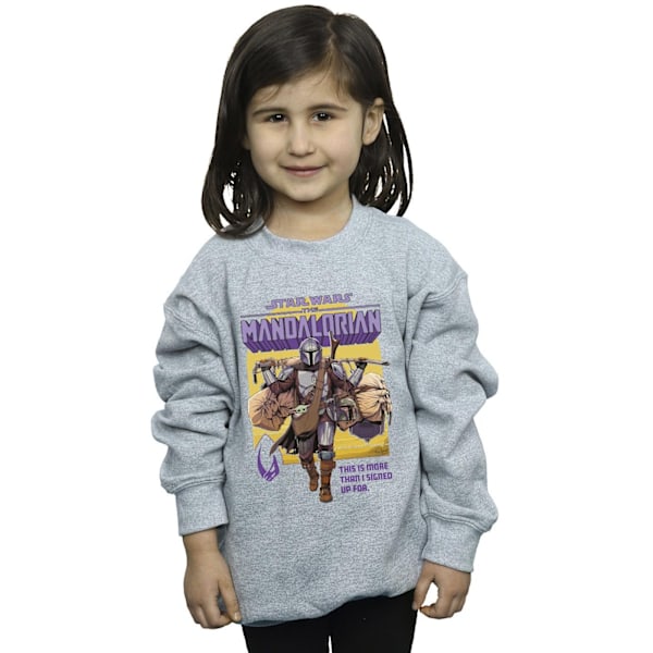 Star Wars Girls The Mandalorian Mer än jag skrev upp mig för Sweatshirt Sports Grey 9-11 Years