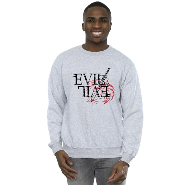 Netflix The Witcher Evil Is Evil Sweatshirt M Sports Grey för män Sports Grey M