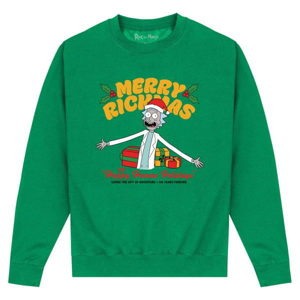 Rick And Morty Unisex Vuxen Happy Human Holidays Sweatshirt XXL Celtic Green XXL