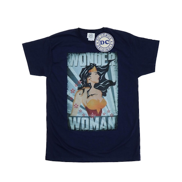 DC Comics Girls Wonder Woman Poster Bomull T-shirt 12-13 år Navy Blue 12-13 Years