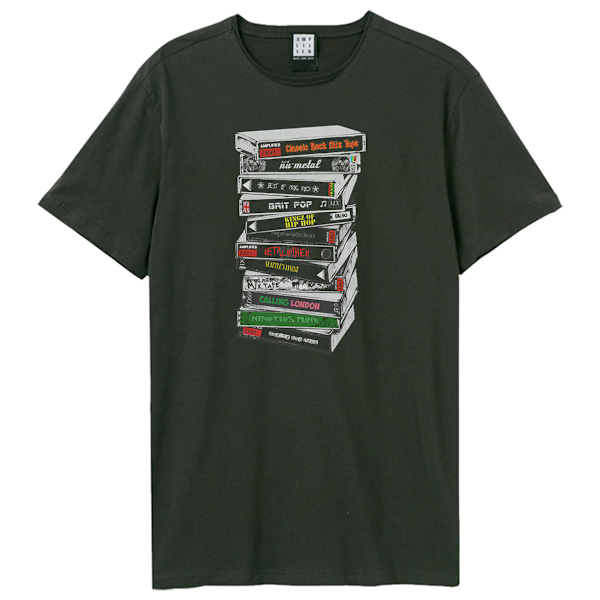 Amplified Unisex Vuxen Stack Of Tapes T-shirt M Kol Charcoal M