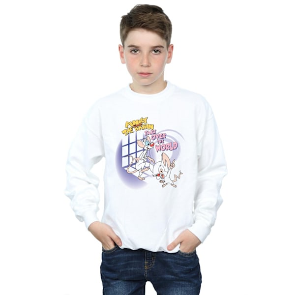 Animaniacs Boys Pinky And The Brain Take Over The World Sweatshirt White 7-8 Years