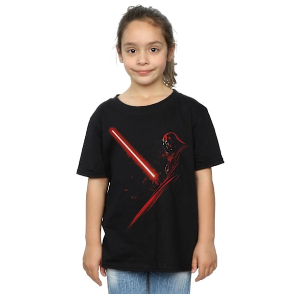 Star Wars Darth Vader Ljussabel Bomull T-shirt för flickor 3-4 år Black 3-4 Years