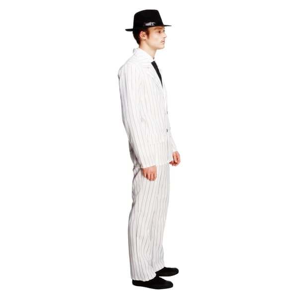 Fever Gangsterkostym för män S Vit/Svart White/Black S