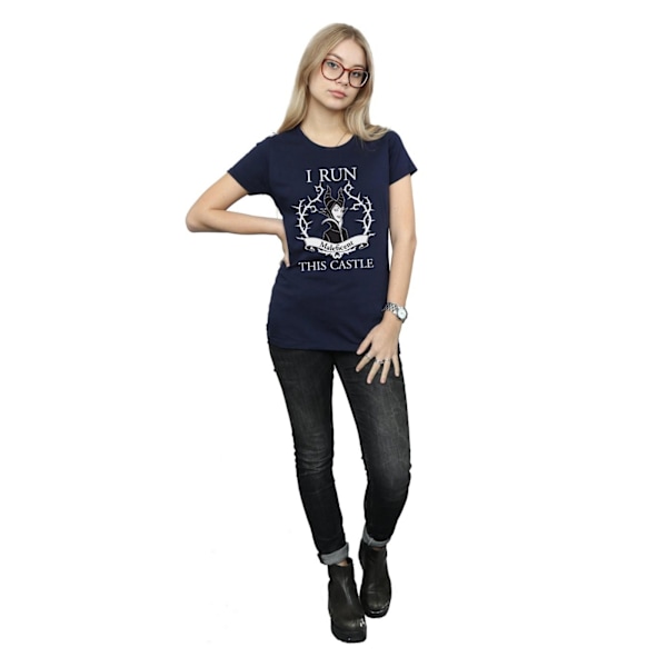 Maleficent Dam/Kvinnor Jag Kör Detta Slott Bomull T-Shirt M Nav Navy Blue M