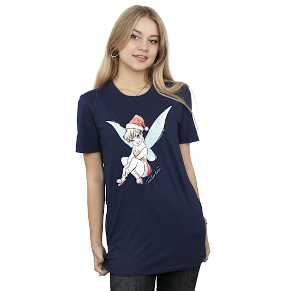 Disney Dam/Damer Tinkerbell Julfe Jultomte Bomull Pojkvän Navy Blue XL