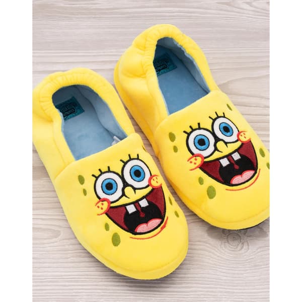 SpongeBob SquarePants Barnens/Barn Ansikte Tofflor 2 UK Gul/ Yellow/Blue 2 UK