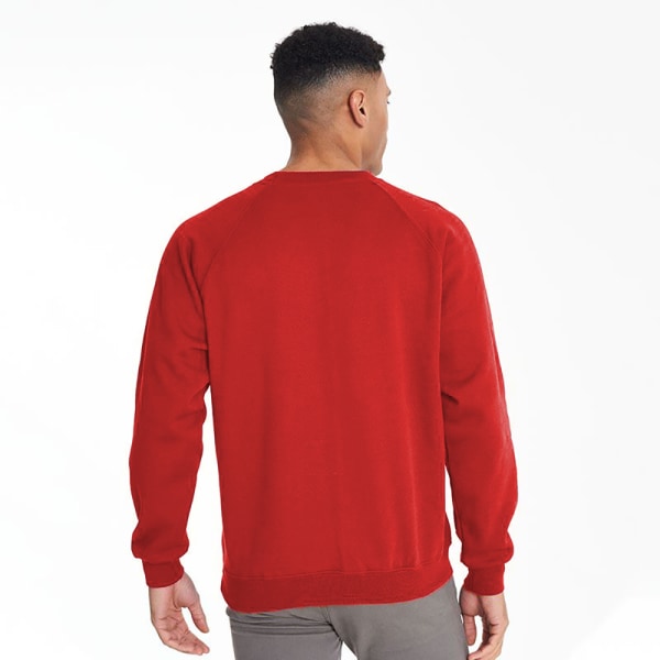 Maddins Herr Coloursure Enfärgad Crew Neck Sweatshirt XL Röd Red XL