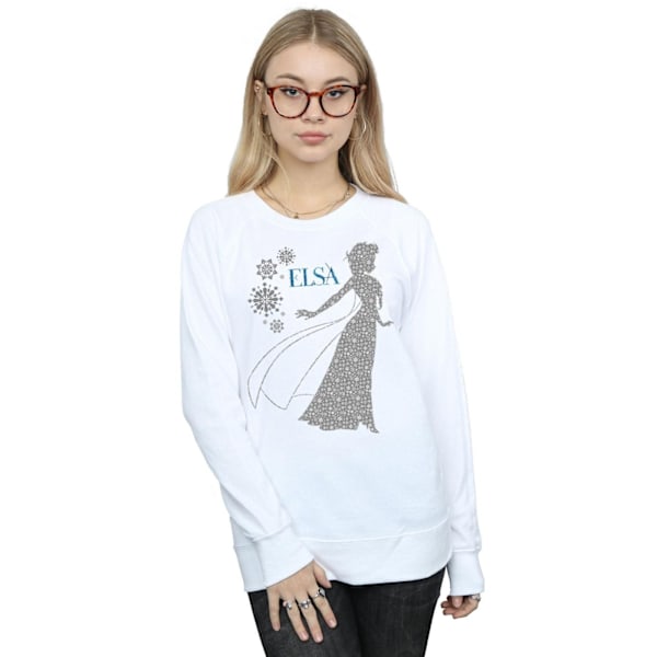 Disney Dam/Damer Frozen Elsa Jul Silhouette Sweatshirt White XXL