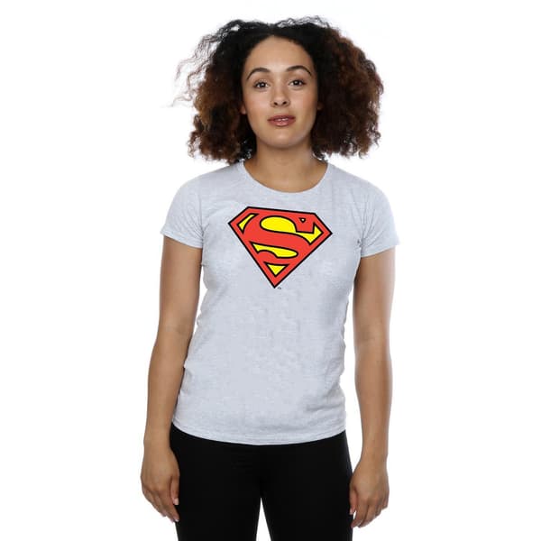 DC Comics Dam/Dam Superman Logotyp Bomulls T-shirt M Heather Heather Grey M