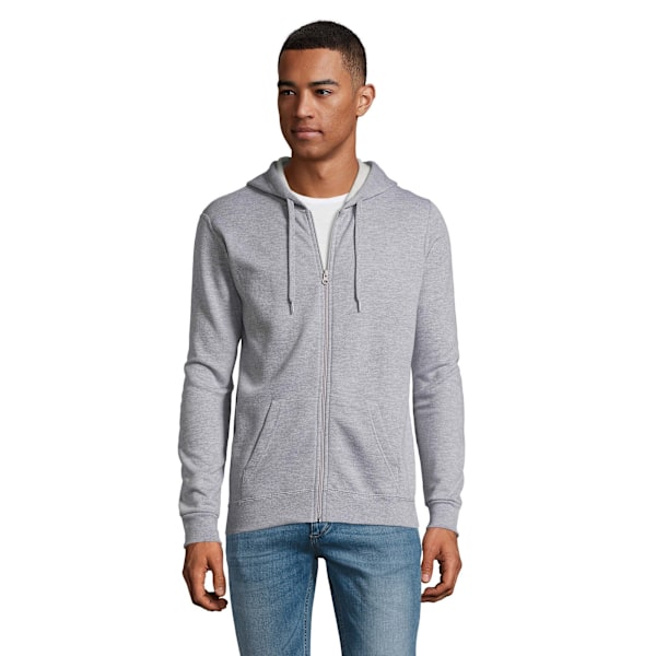 SOLS Herr Stone Zip Up Plain Hoodie XS Gråmelerad Grey Marl XS