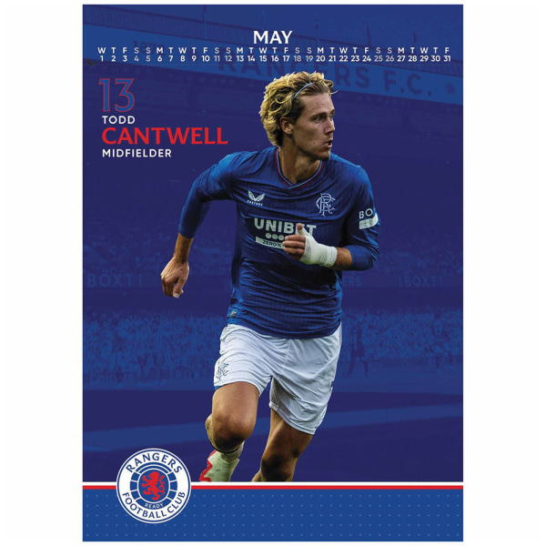 Rangers FC 2024 A3 Väggkalender One Size Kungsblå/Vit/Röd Royal Blue/White/Red One Size