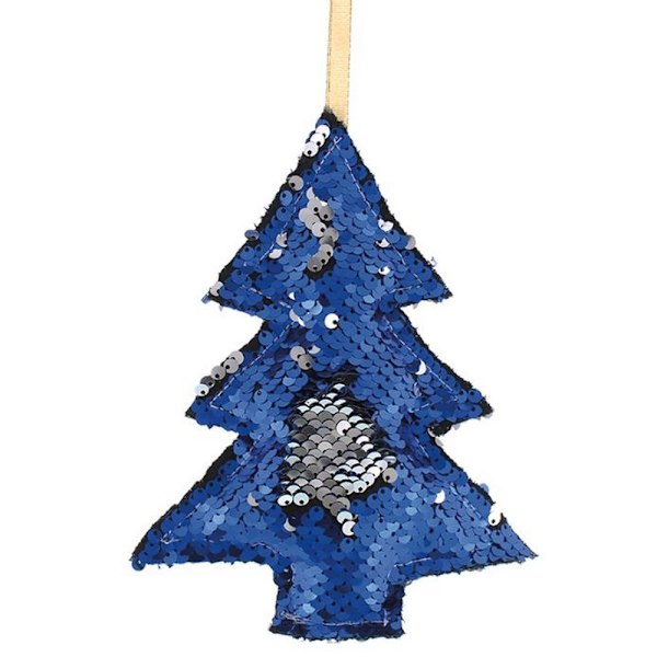Julhandel 17,5 cm vändbar paljettträd En storlek blå/silver Blue/Silver One Size