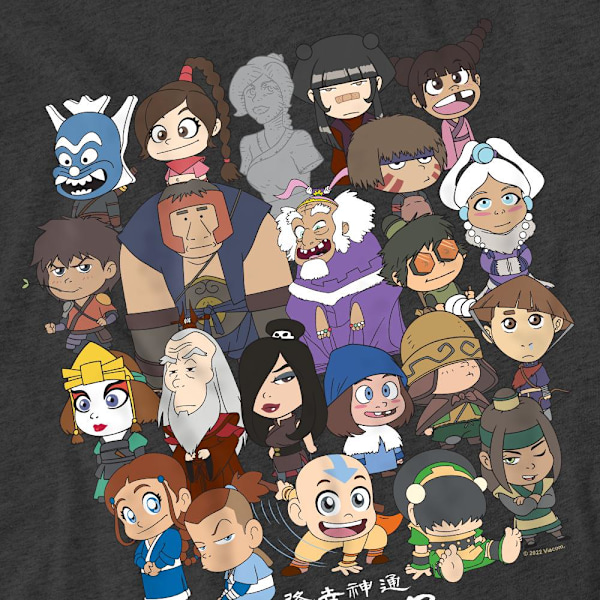 Avatar: The Last Airbender Unisex Vuxen Chibi Grupp T-Shirt L C Charcoal L