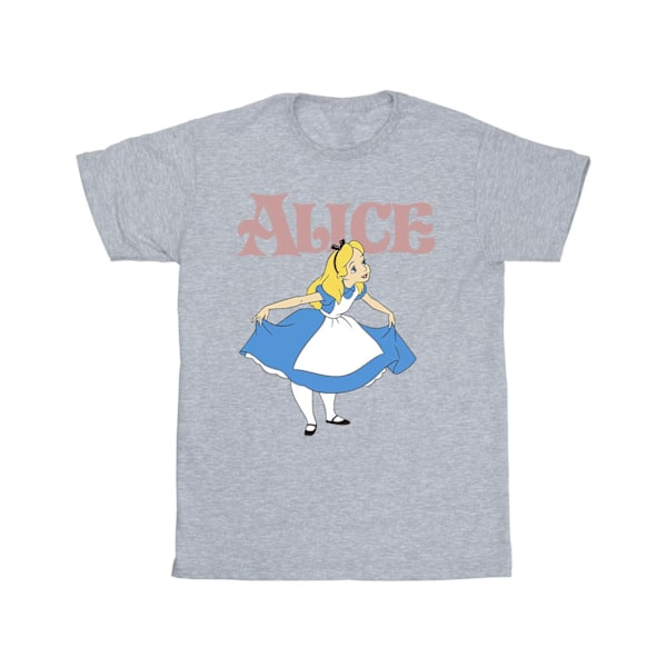 Disney Girls Alice In Wonderland Take A Bow Bomull T-shirt 12-1 Sports Grey 12-13 Years