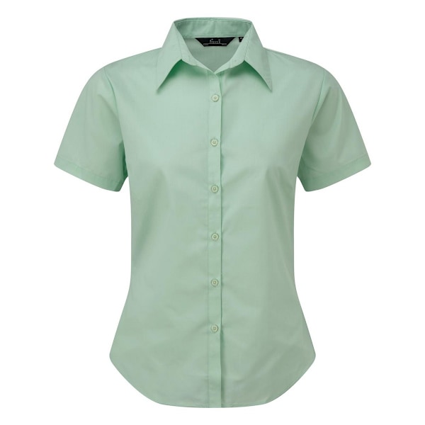 Premier Kortärmad Poplinblus / Enfärgad Arbetsskjorta 24 Aqua Aqua 24