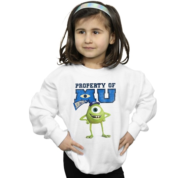 Disney Girls Monsters University Property Of MU Mike Sweatshirt White 7-8 Years