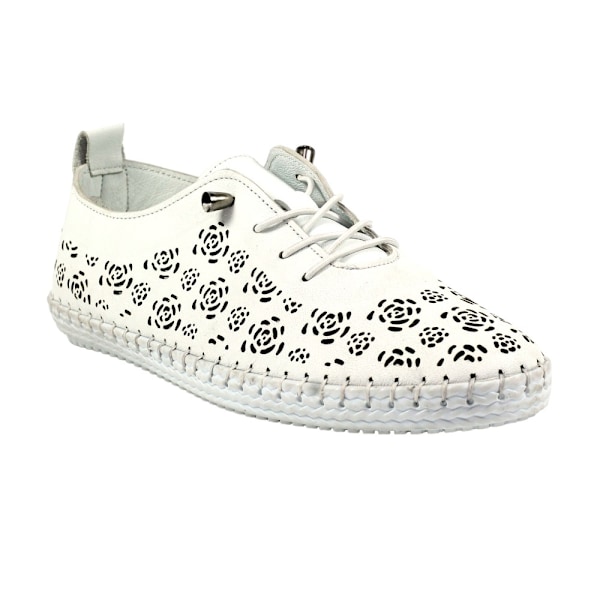 Lunar Dam/Dam Bamburgh Läder Plimsolls 5 UK Vit White 5 UK