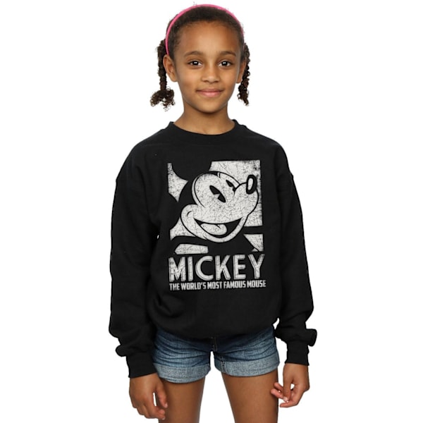 Disney Girls Mickey Mouse Most Famous Sweatshirt 12-13 år Bl Black 12-13 Years