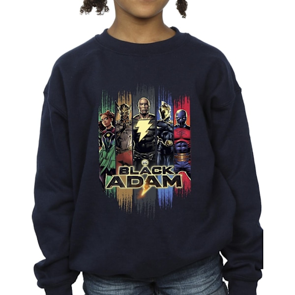 DC Comics Girls Black Adam JSA Komplett Grupp Sweatshirt 12-13 Navy Blue 12-13 Years