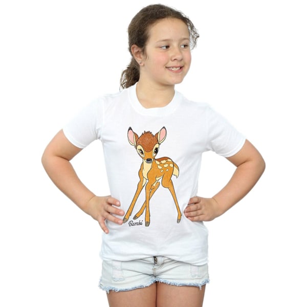 Bambi Girls Classic Cotton T-Shirt 9-11 år Vit White 9-11 Years