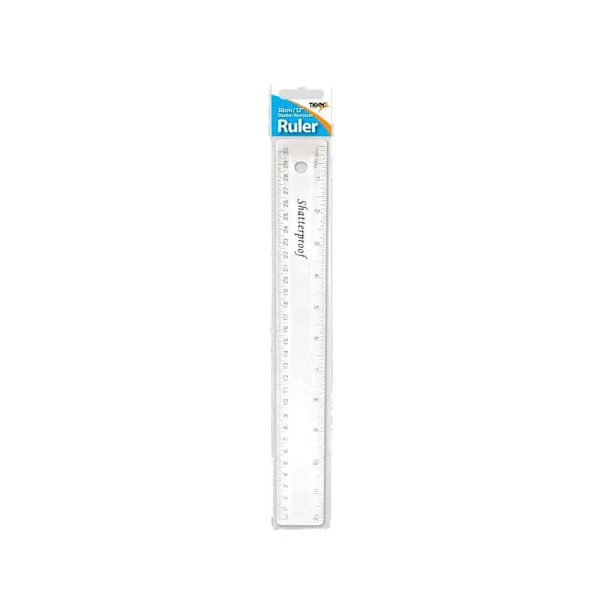 Tiger Shatterproof Linjal En Storlek Genomskinlig Clear One Size