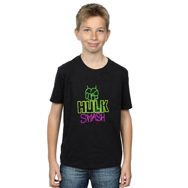 Marvel Pojkar Hulk Smash T-Shirt 7-8 År Svart Black 7-8 Years