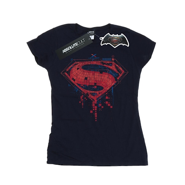 DC Comics Dam/Kvinnor Batman v Superman Geo Logo Bomull T-shirt Navy Blue XS