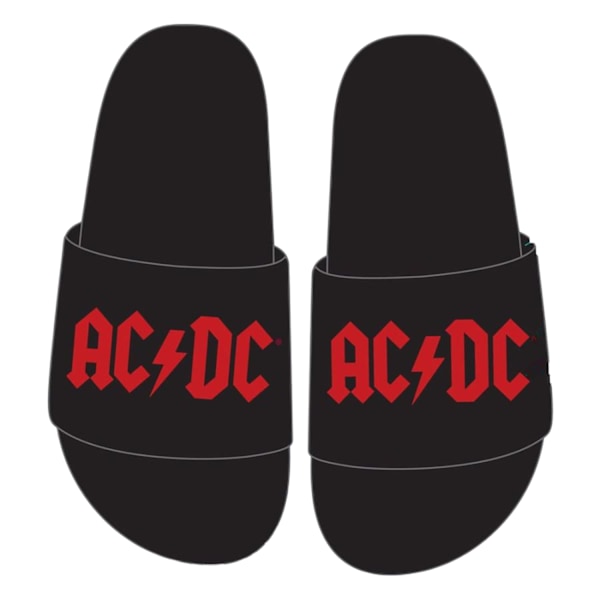 AC/DC Unisex Vuxen Logo Tofflor M Svart Black M