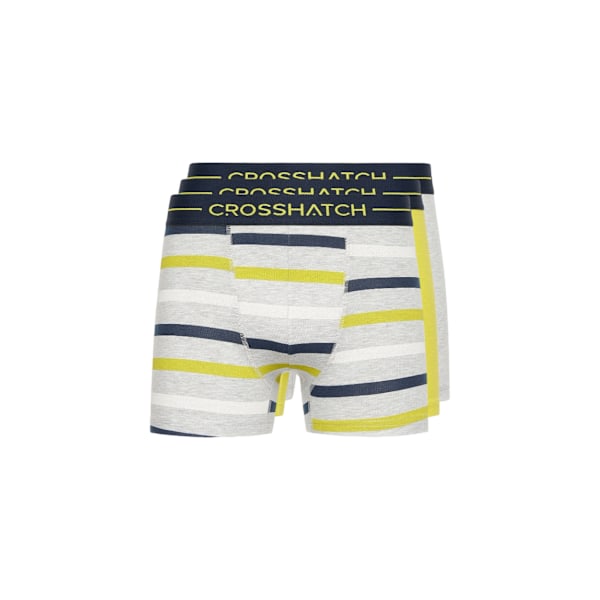 Crosshatch Mens Warbler Boxer Shorts (3-pack) L Gul/Grå/ Yellow/Grey/Navy L