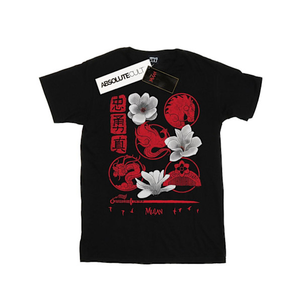 Disney Dam/Damer Mulan Filmikoner Bomull Boyfriend T-shirt Black L