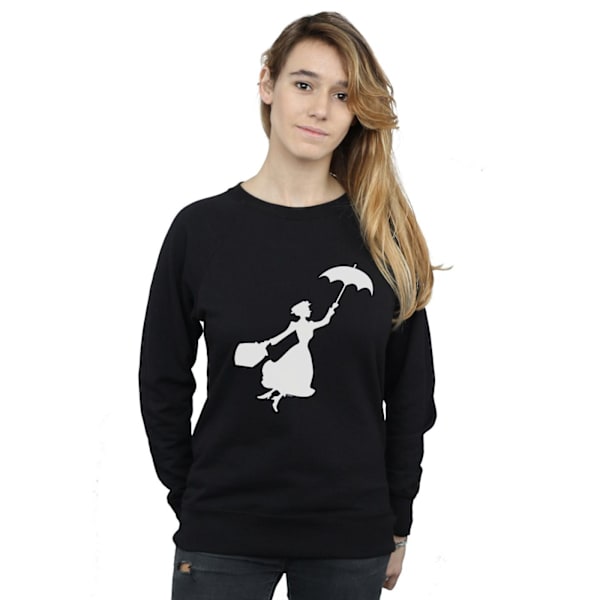 Disney Womens/Ladies Mary Poppins Flygande Silhuett Sweatshirt Black XXL