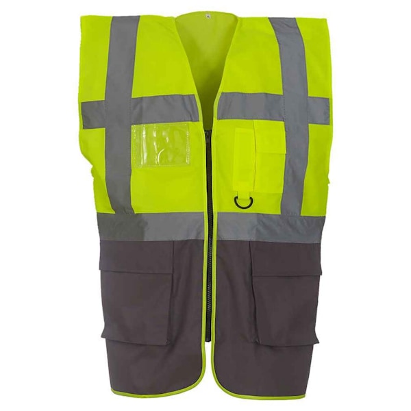 Yoko Unisex Vuxen Executive Hi-Vis Väst 3XL Gul/Grå Yellow/Grey 3XL