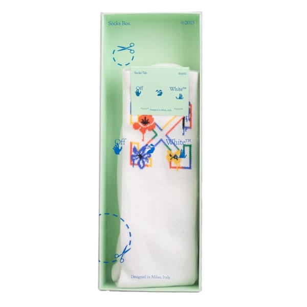 Off White Unisex Vuxen Floral Arrow Långa Strumpor One Size Sand Sand One Size