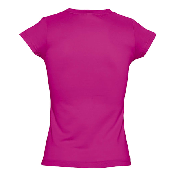 SOLs Dam/Kvinnor Moon V-ringad Kortärmad T-shirt M Fuchsia Fuchsia M