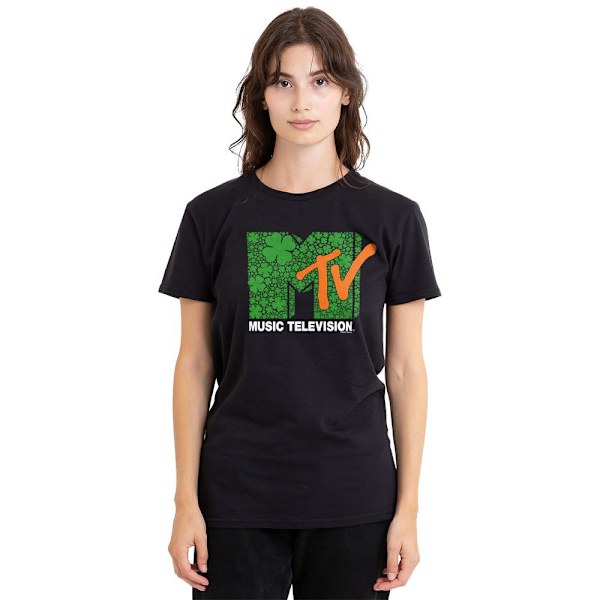 MTV Unisex Vuxen Shamrock Logotyp St Patricks Day T-Shirt M Svart Black M